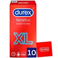 Durex Preservativos Sensitivo Suave para Mayor Sensación Talla XL - 10 condones más grandes